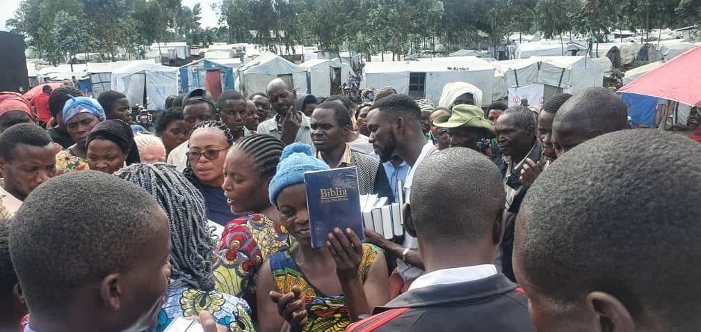 Leadership and Bible training session under a shelter